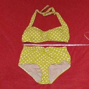 Yellow dot two piece Top 14 Bottom 12
